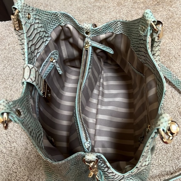 BRAHMIN Elise Opal green Seville collection croc embossed leather bag - Picture 7 of 15